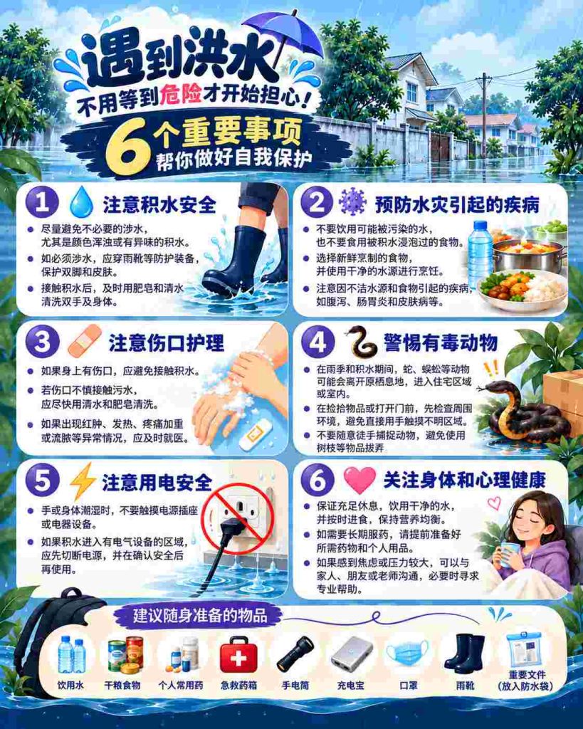 曼谷雨季遇到积水怎么办？博仁大学提醒学生注意这6件事